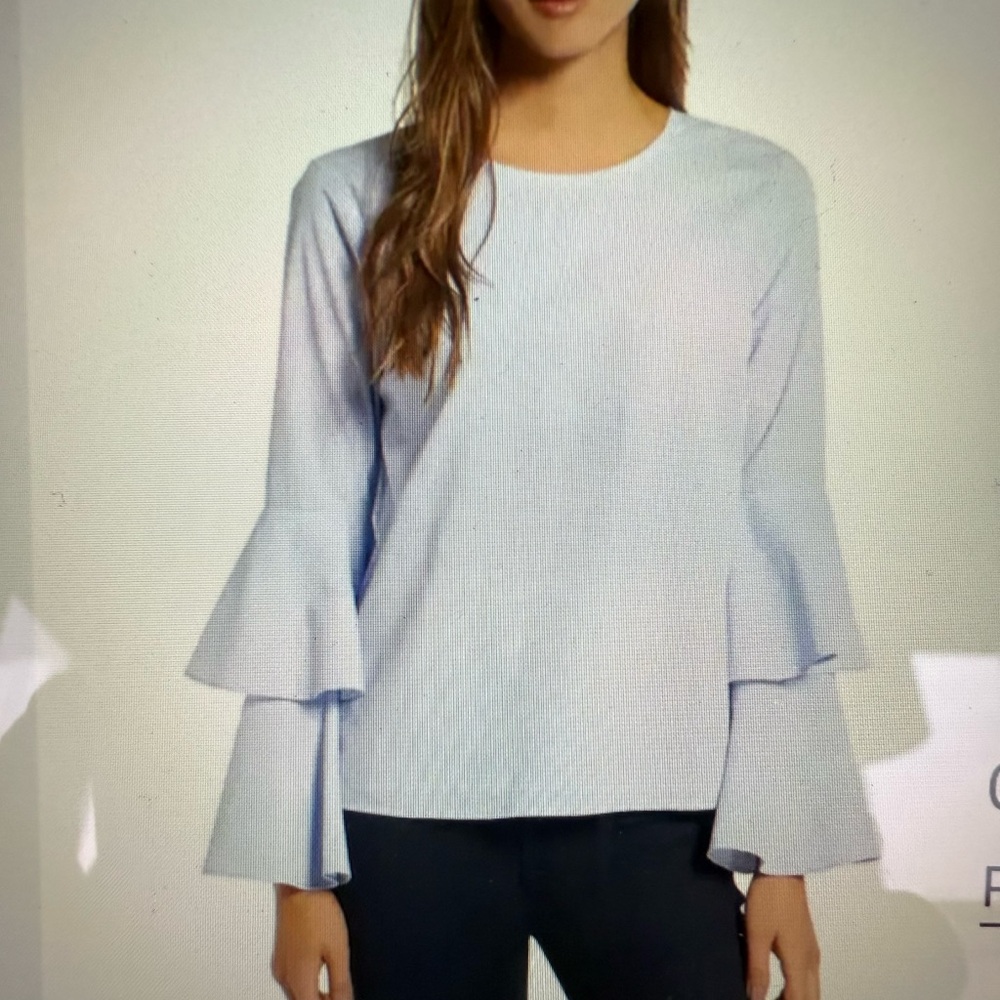 Bell Sleeve Poplin Top